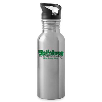 Wolfsburg Fussball Fans Mein Leben Lang - Trinkflasche mit integriertem Trinkhalm - Lightsilver - Rechts