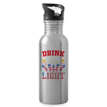 USA Patriotische 4. Juli Feuerwerk Regisseur - Trinkflasche mit integriertem Trinkhalm - Lightsilver - Rechts