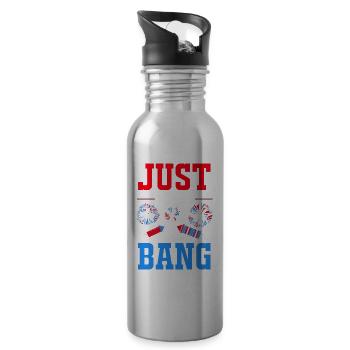 Feuerwerk Patriotische Party USA Feier 4. Juli - Trinkflasche mit integriertem Trinkhalm - Lightsilver - Rechts