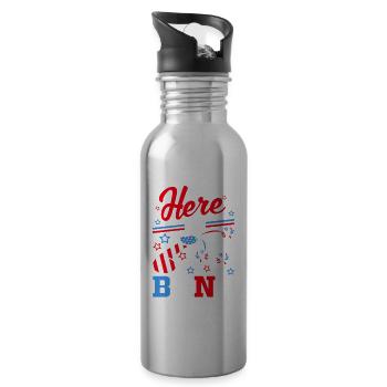 Feuerwerk Erwachsene Humor USA 4. Juli - Trinkflasche mit integriertem Trinkhalm - Lightsilver - Rechts