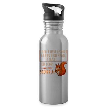 Short attention squirrels - Water bottle with straw - silver - Right