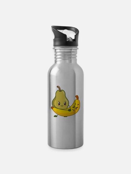 Jeu de mots de premiers soins ambulancier paramédical aux fruits - Gourde avec paille intégrée - argent clair