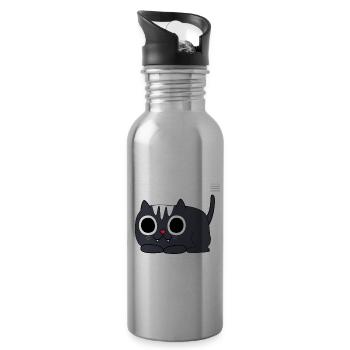 Katze Unterschätze mich ruhig Sarkasmus Statement - Trinkflasche mit integriertem Trinkhalm - Lightsilver - Rechts