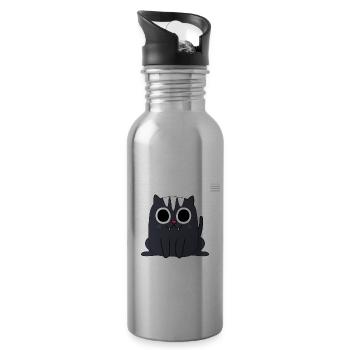 Katze Lustig Humor Frauen Sarkasmus Statement - Trinkflasche mit integriertem Trinkhalm - Lightsilver - Rechts