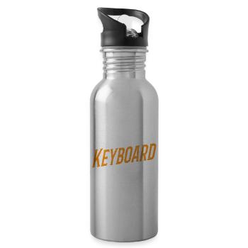 Keyboard Musikliebhaber Kreativer Keyboardspieler - Trinkflasche mit integriertem Trinkhalm - Lightsilver - Rechts