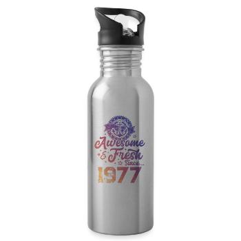 1977 awesome fresh - Water bottle with straw - silver - Right