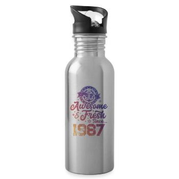 1987 awesome fresh - Water bottle with straw - silver - Right