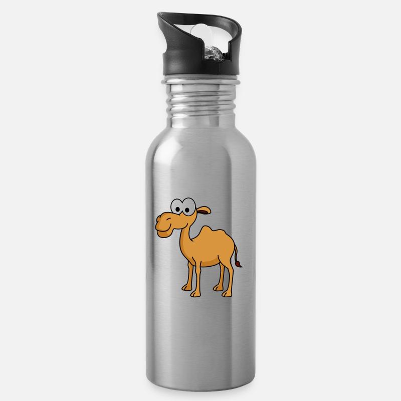 Camel Comic - Gourde avec paille intégrée - argent clair