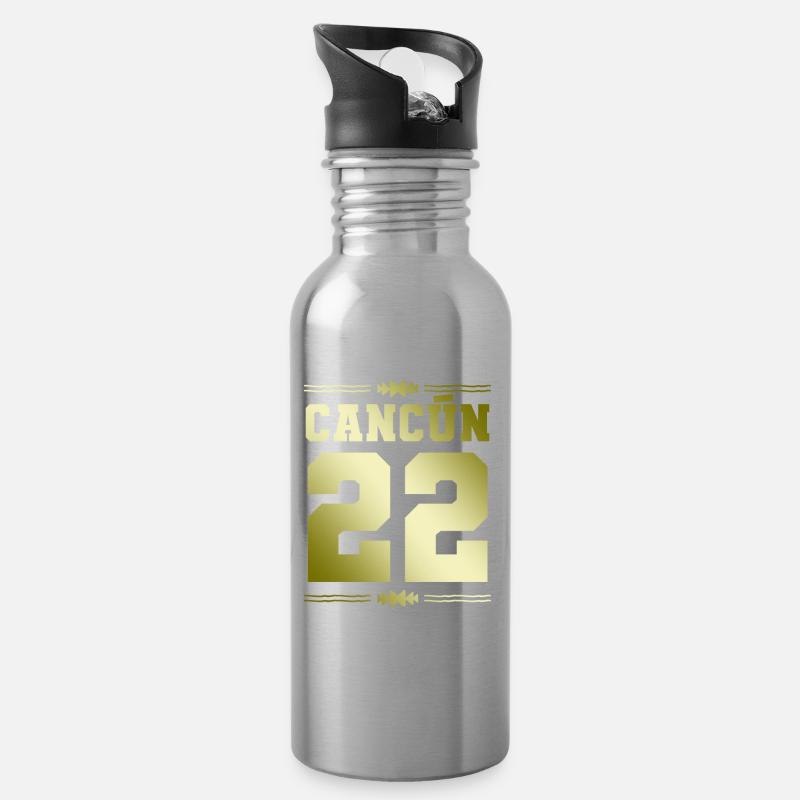 Cancun 22 - Trinkflasche mit integriertem Trinkhalm - Lightsilver