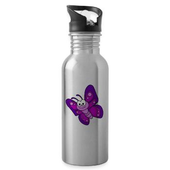 Butterfly Comic Animal - Gourde avec paille intégrée - argent clair - Droite
