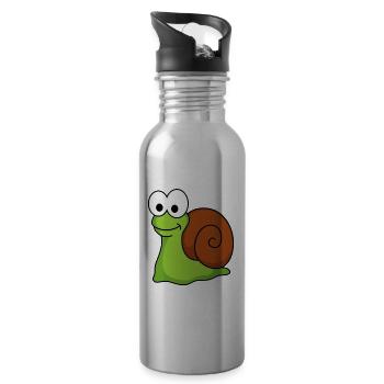 Snail Comic Animal - Water bottle with straw - silver - Right