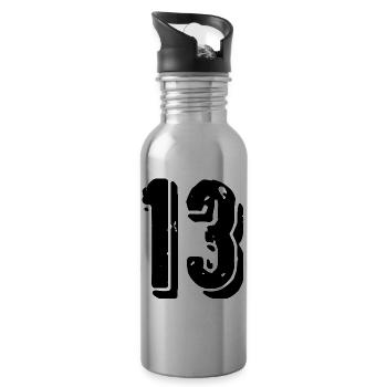 13 Zahl Trikot - Trinkflasche mit integriertem Trinkhalm - Lightsilver - Rechts