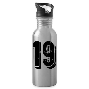 19 Zahl Trikot - Trinkflasche mit integriertem Trinkhalm - Lightsilver - Rechts