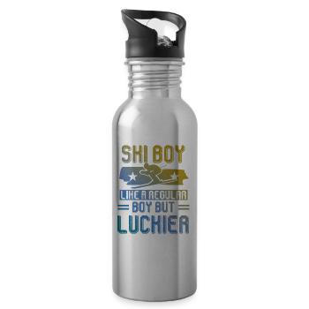 ski junge - Trinkflasche mit integriertem Trinkhalm - Lightsilver - Rechts