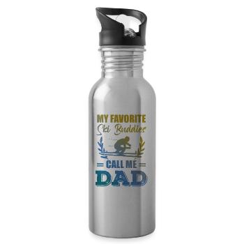 ski freund papa - Trinkflasche mit integriertem Trinkhalm - Lightsilver - Rechts