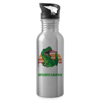 Dinosaurier Großer Bruder - Trinkflasche mit integriertem Trinkhalm - Lightsilver - Rechts