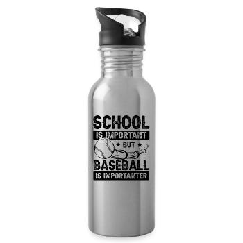 École de baseball - Gourde avec paille intégrée - argent clair - Droite