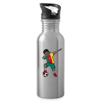 Dabbing Footballeur Jeune Camerounais Football - Gourde avec paille intégrée - argent clair - Droite