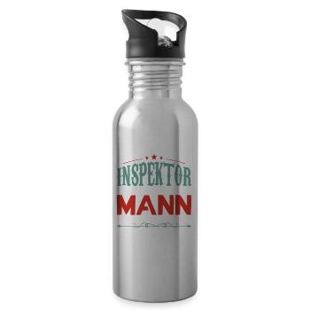 INSPEKTOR WIE EIN NORMALER MANN ABER VIEL COOLER - Trinkflasche mit integriertem Trinkhalm - Lightsilver - Rechts