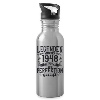 Legenden wurden im Jahrgang 1948 geboren - Trinkflasche mit integriertem Trinkhalm - Lightsilver - Rechts
