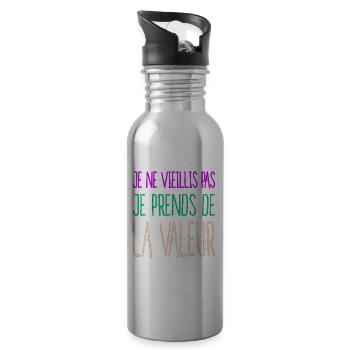Célébrer l'âge et la sagesse femmes, filles - Gourde avec paille intégrée - argent clair - Droite