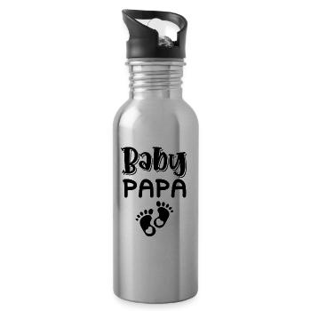 Papa bébé - Gourde avec paille intégrée - argent clair - Droite