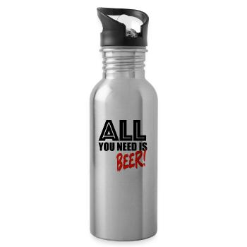 Tout ce dont vous avez besoin, c’est de bière - Gourde avec paille intégrée - argent clair - Droite
