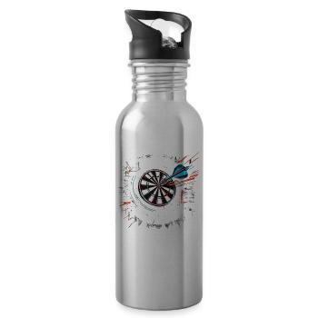 Dart player I'm sexy and I throw it - Water bottle with straw - silver - Right