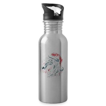 Cheval de Noël tête de cheval Graffiti Style - Gourde avec paille intégrée - argent clair - Droite