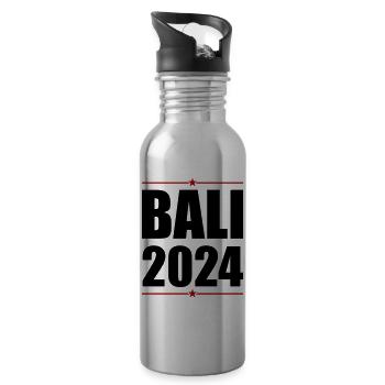 Bali 2024 - Gourde avec paille intégrée - argent clair - Droite