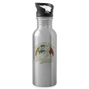 Jahrgang 2003 Geburtstagsgeschenk 2003 - Trinkflasche mit integriertem Trinkhalm - Lightsilver - Rechts