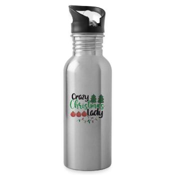 crazy Christmas lady - Trinkflasche mit integriertem Trinkhalm - Lightsilver - Rechts