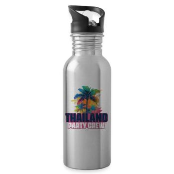 Vacances de l’équipage de fête en Thaïlande - Gourde avec paille intégrée - argent clair - Droite