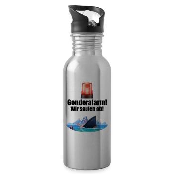 Genderalarm - Trinkflasche mit integriertem Trinkhalm - Lightsilver - Rechts