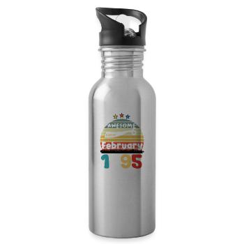 29 Years Old Made In 1995 Vintage February 1995 - Water bottle with straw - silver - Right