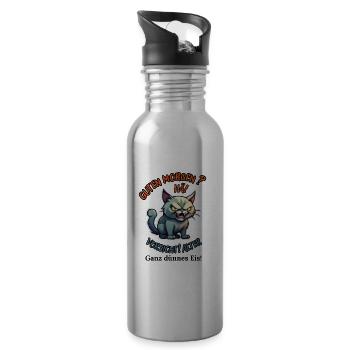 Good morning? Huh! Beware of old very thin ice - Water bottle with straw - silver - Right
