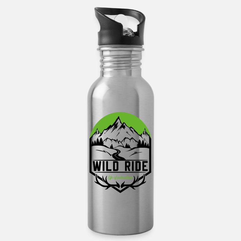 Wild Ride - Gourde avec paille intégrée - argent clair