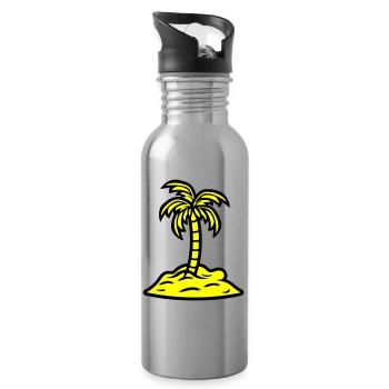 Palm Island vacances d’été - Gourde avec paille intégrée - argent clair - Droite