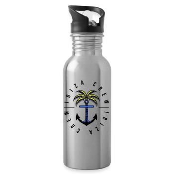 Ibiza Crew Anchor Palm Tree - Water bottle with straw - silver - Right