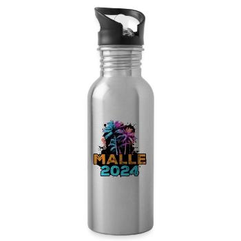 Voyage Malle 2024 - Gourde avec paille intégrée - argent clair - Droite