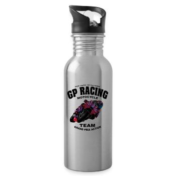 Motorcycle Racing - Superbike - Water bottle with straw - silver - Right