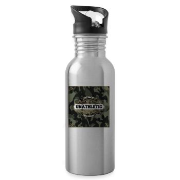 Authentic Unathletic Sportswear - Trinkflasche mit integriertem Trinkhalm - Lightsilver - Rechts