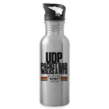 UDP Packet Bar Walks A Into - Trinkflasche mit integriertem Trinkhalm - Lightsilver - Rechts