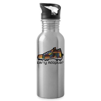 Shoe 9 - Water bottle with straw - silver - Right