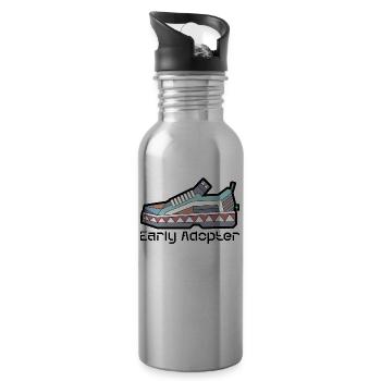 Shoe 3 - Trinkflasche mit integriertem Trinkhalm - Lightsilver - Rechts