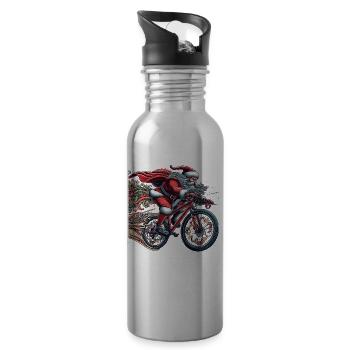 Père Noël Vélo de descente Noël - Gourde avec paille intégrée - argent clair - Droite