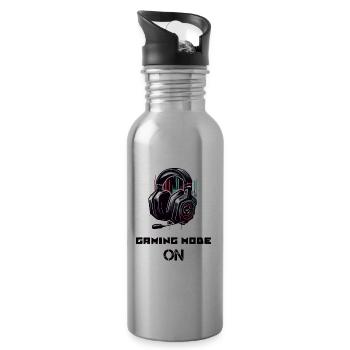 Mode de jeu sur la chemise Gamer Sayings - Gourde avec paille intégrée - argent clair - Droite