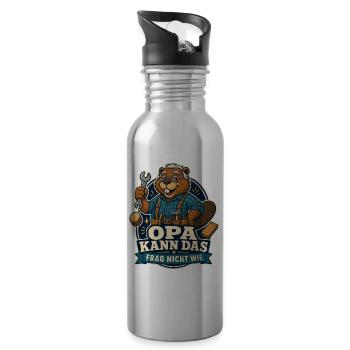 Opa kann das – frag nicht wie - Trinkflasche mit integriertem Trinkhalm - Lightsilver - Rechts