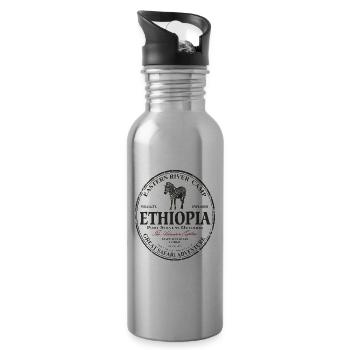 Äthiopien - Zebra - Trinkflasche mit integriertem Trinkhalm - Lightsilver - Rechts