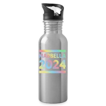 L’équipe colorée des fêtes de Marbella 2024 - Gourde avec paille intégrée - argent clair - Droite